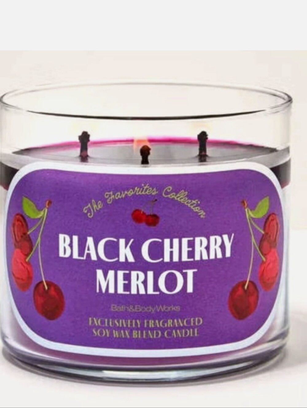 Bath & Body Works 3 Wick Mew In Box Unised Cherry Merlot 3-Wick Candle